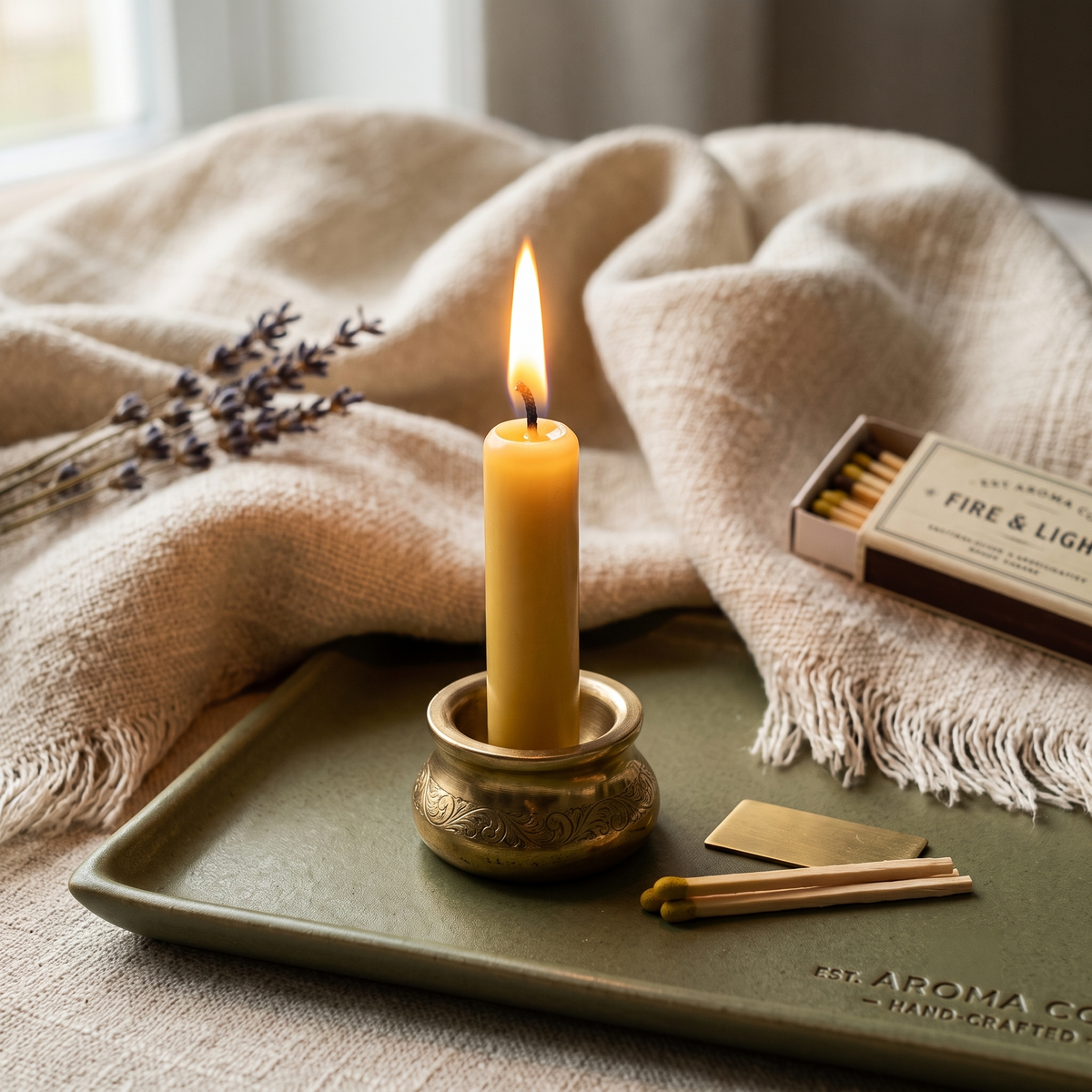 20-Minute Beeswax Meditation Candles – Smokeless Natural Beeswax Prayer & Mindfulness Candles (Set of 20)