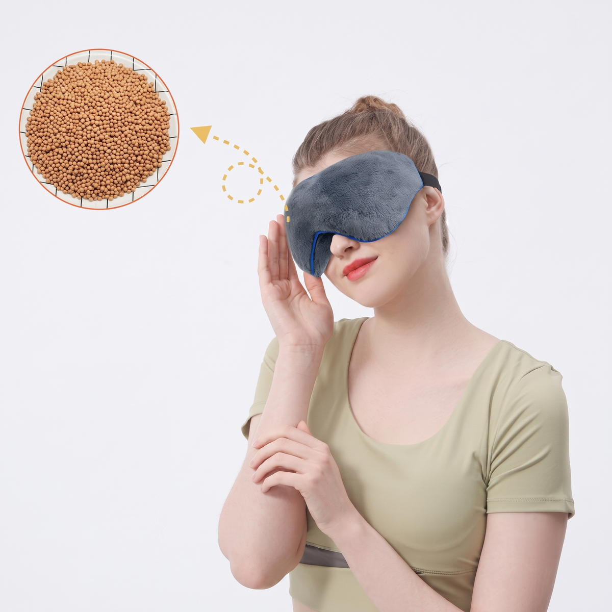 Microwavable Weighted Eye Mask for Sleep & Relaxation – Hot & Cold Therapy Meditation Eye Pillow